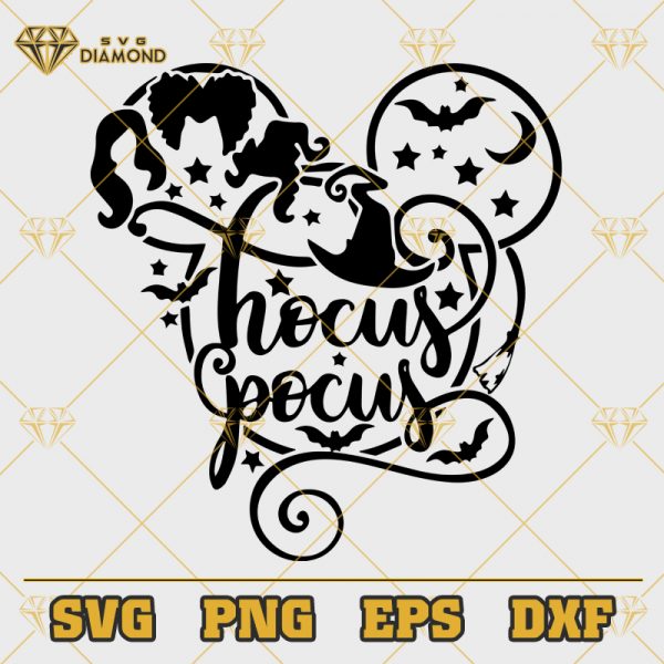 Disney Mouse Head Hocus Pocus SVG