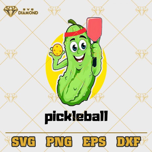 Funny Pickle Playing Pickleball SVG