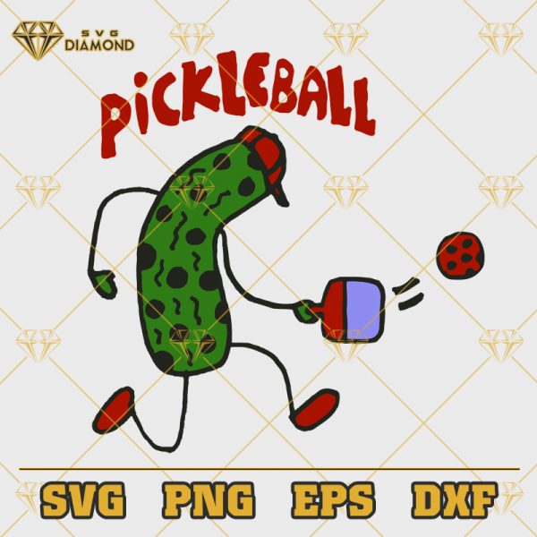 Funny Pickle Playing Pickleball SVG