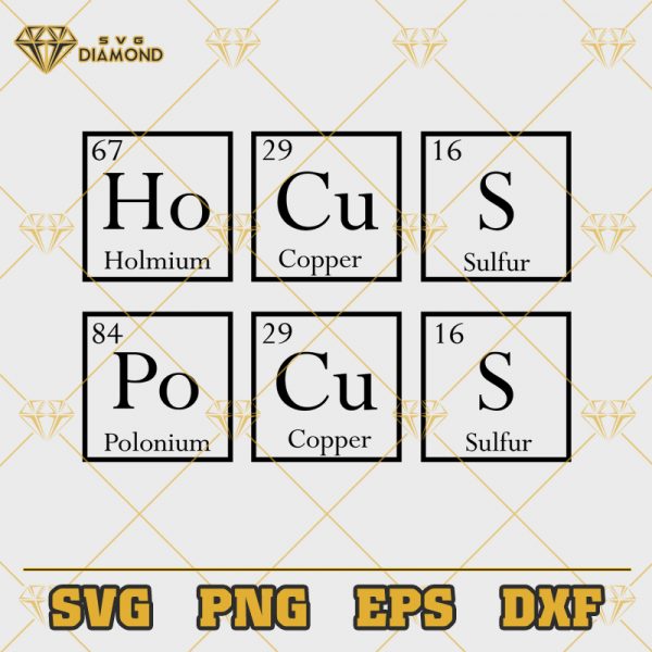 Hocus Pocus Chemistry Periodic Table Symbols SVG