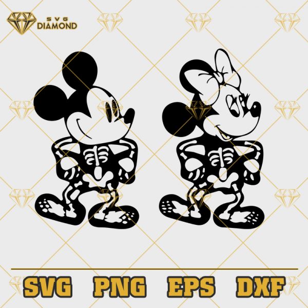 Mickey Minnie Skeleton Costume SVG