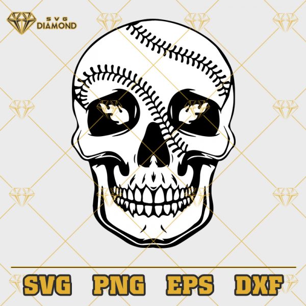 Skull Baseball SVG