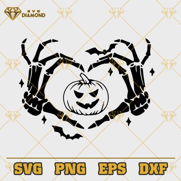 Skeleton Hand With Pumpkin Halloween SVG